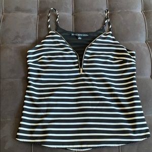 Quarter Zip Striped Tank